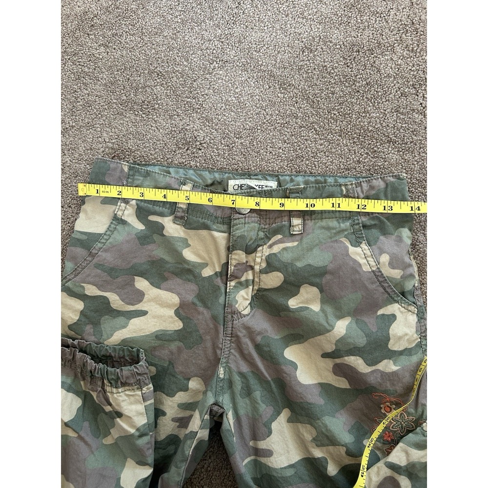 Vintage Y2K Cherokee Children's Cargo Pants Size 12 Camo W Embroidered Flowers - Picture 7 of 8